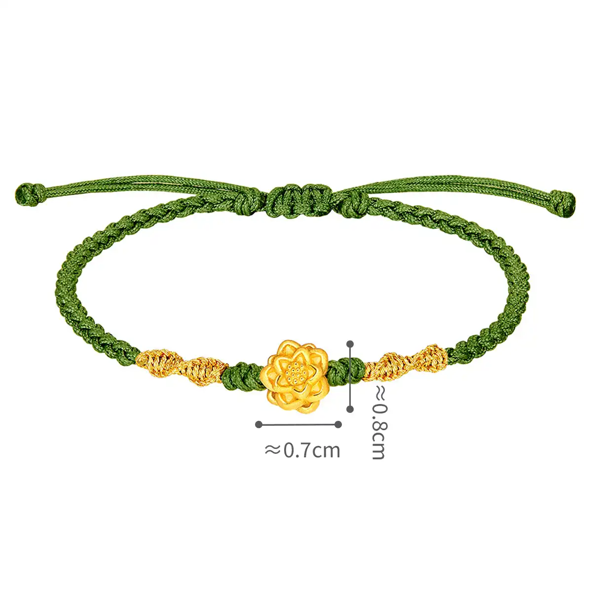 六福珠寶黃金串飾 - “小蓮花”999足金串飾連手繩