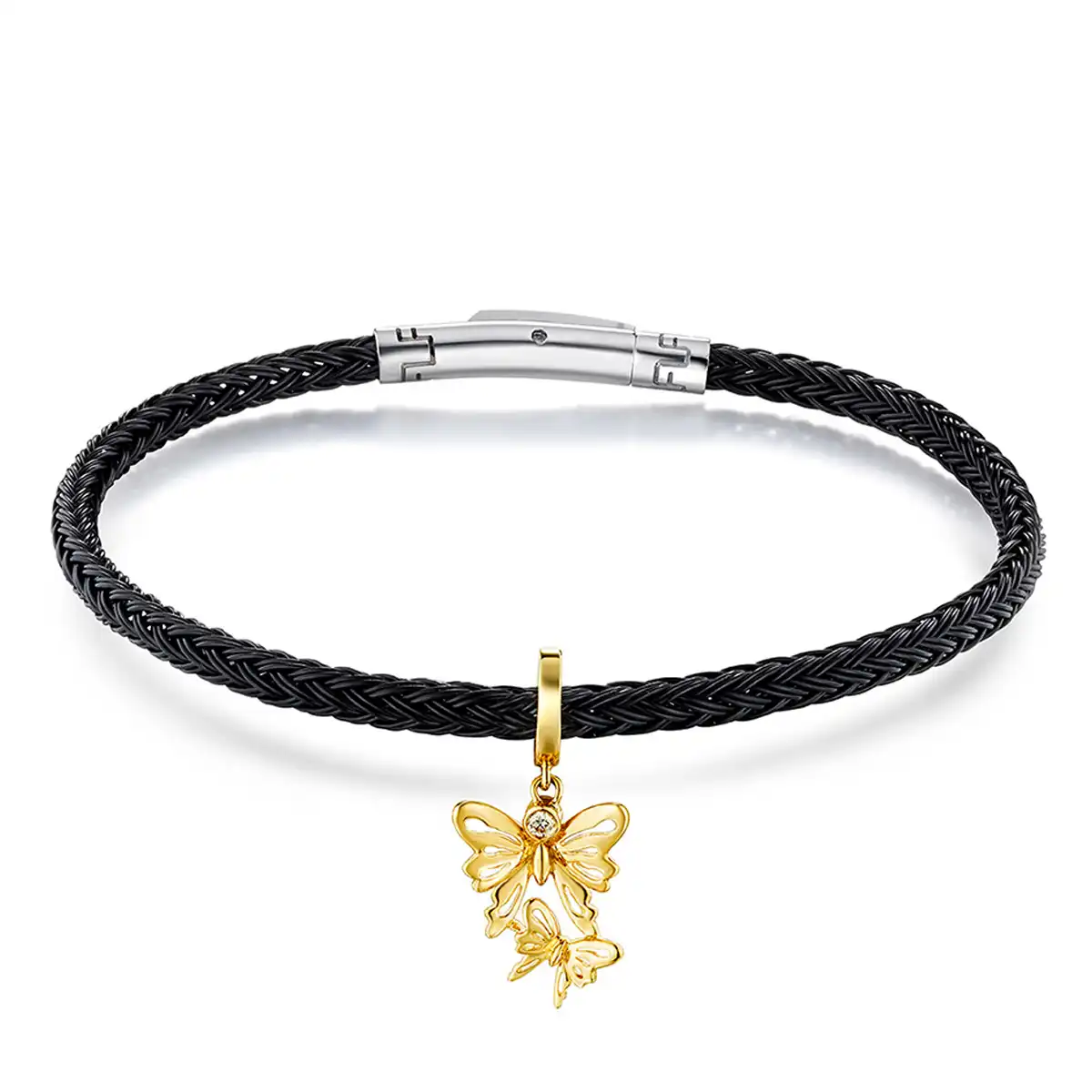 六福珠寶18K金串飾 - "蝶舞"18K金鑽石串飾–多色選擇