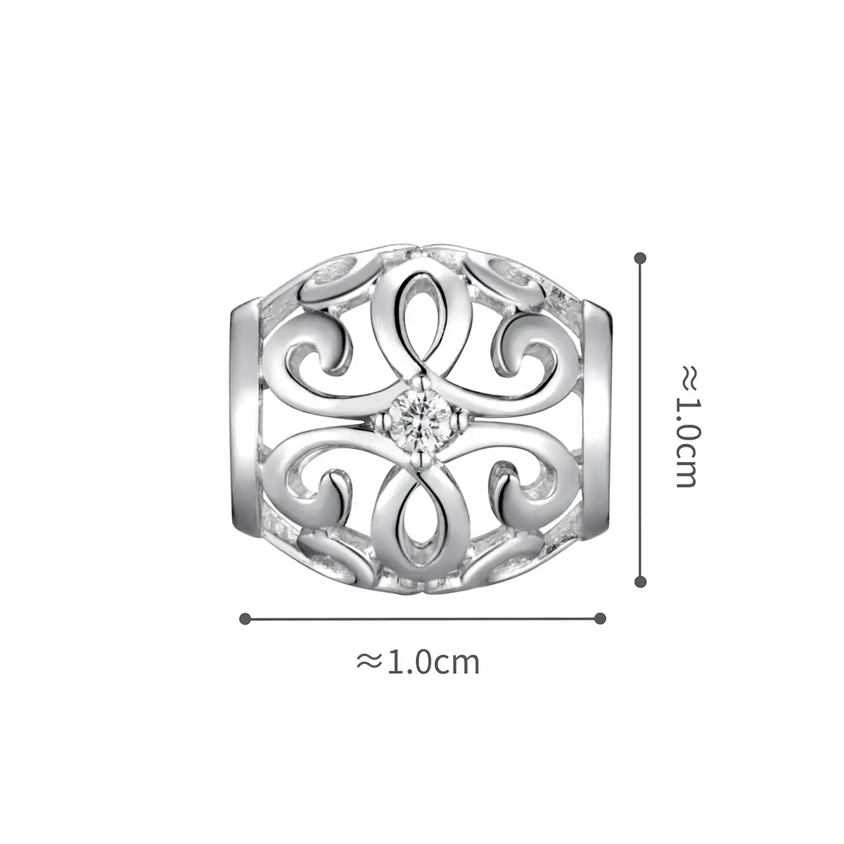 六福珠寶18K金串飾 - "花絲線"18K金(白色)鑽石串飾