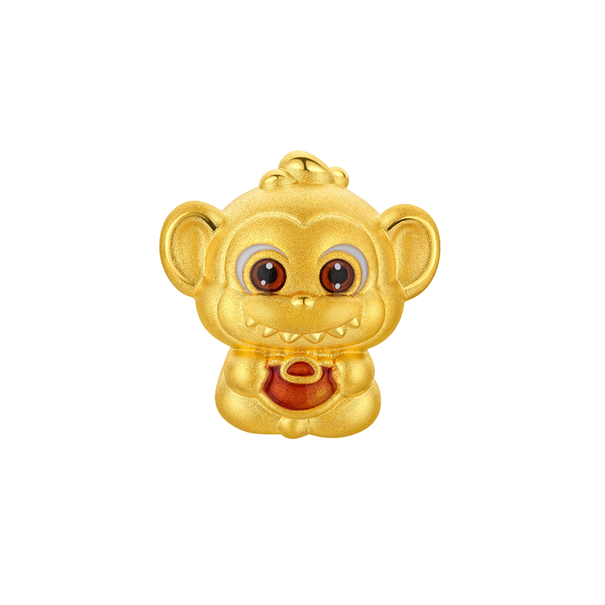 六福珠寶黃金串飾 - "奇趣萌牙-猴"十二生肖999足金串飾連手繩