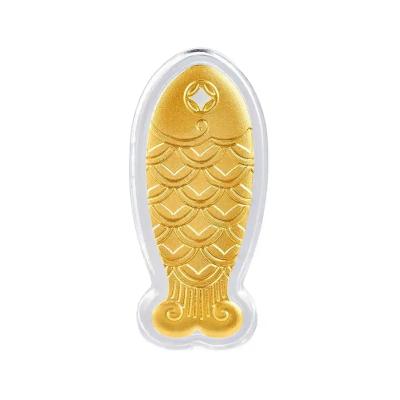 六福珠寶黃金金條 - "年年有餘"999.9黃金金條（可佩戴）