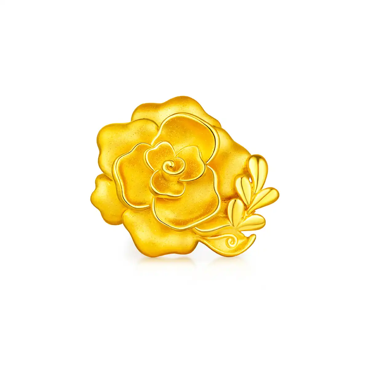 六福珠寶黃金戒指 - “玫瑰囍禮”999足金戒指