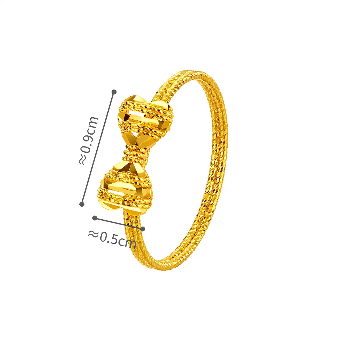 六福珠寶黃金戒指 - "蝴蝶結"999足金戒指