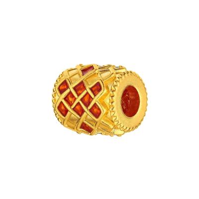 六福珠寶黃金串飾 - "吉祥結"999足金鑽石鎏彩串飾