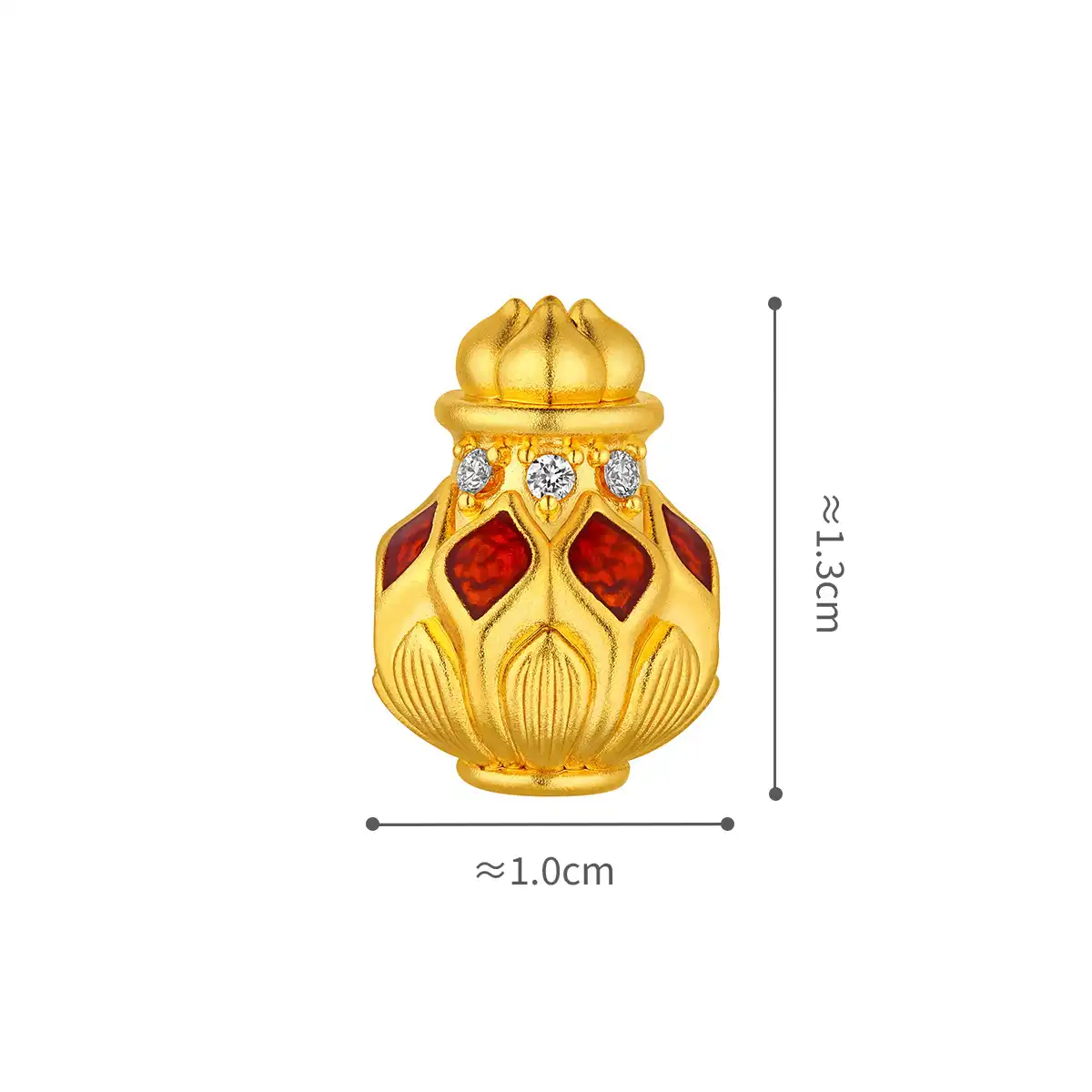 六福珠寶黃金串飾 - "寶瓶"999足金鑽石鎏彩串飾