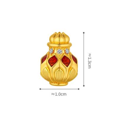 六福珠寶黃金串飾 - "寶瓶"999足金鑽石鎏彩串飾