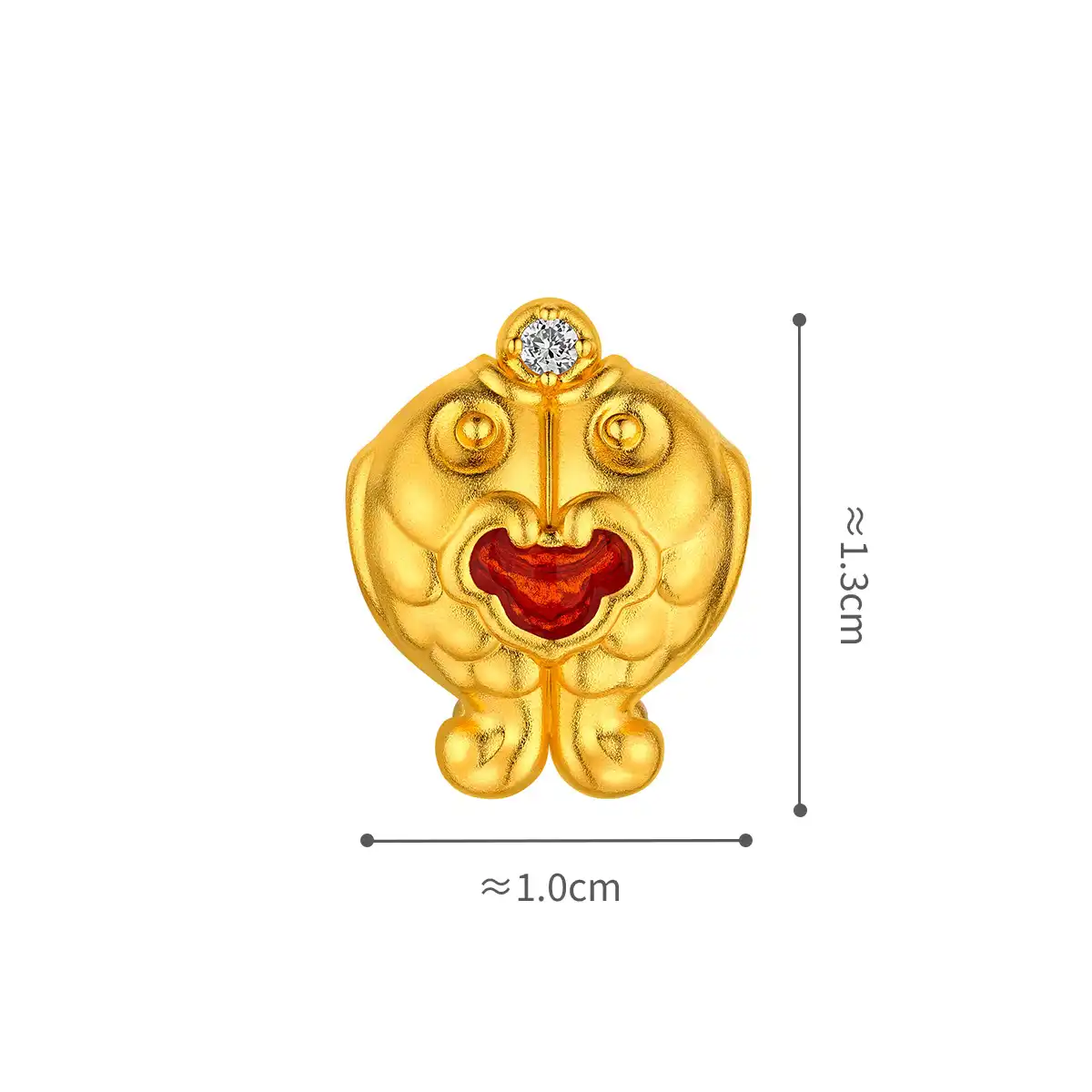 六福珠寶黃金串飾 - "雙魚"999足金鑽石鎏彩串飾