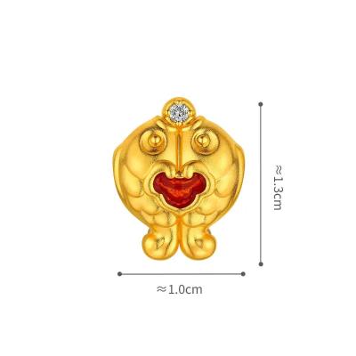 六福珠寶黃金串飾 - "雙魚"999足金鑽石鎏彩串飾