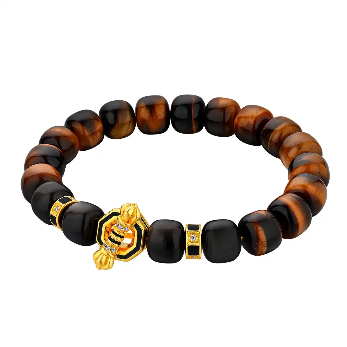 六福珠寶黄金手链 - "金刚珠"999足金钻石鎏彩手链