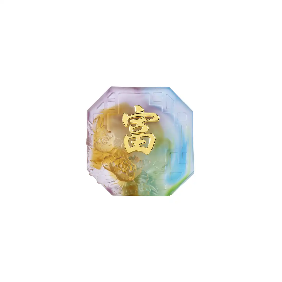 六福珠宝黄金摆件 - “富字当头”999足金摆件