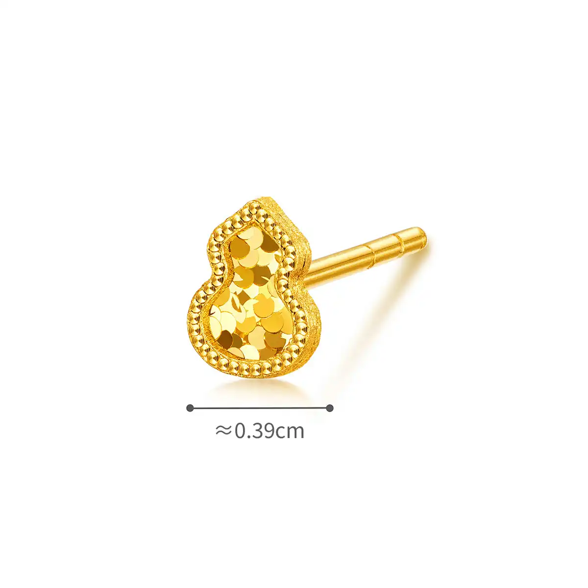 六福珠寶黃金耳環 - "葫蘆"999足金耳環（單隻）