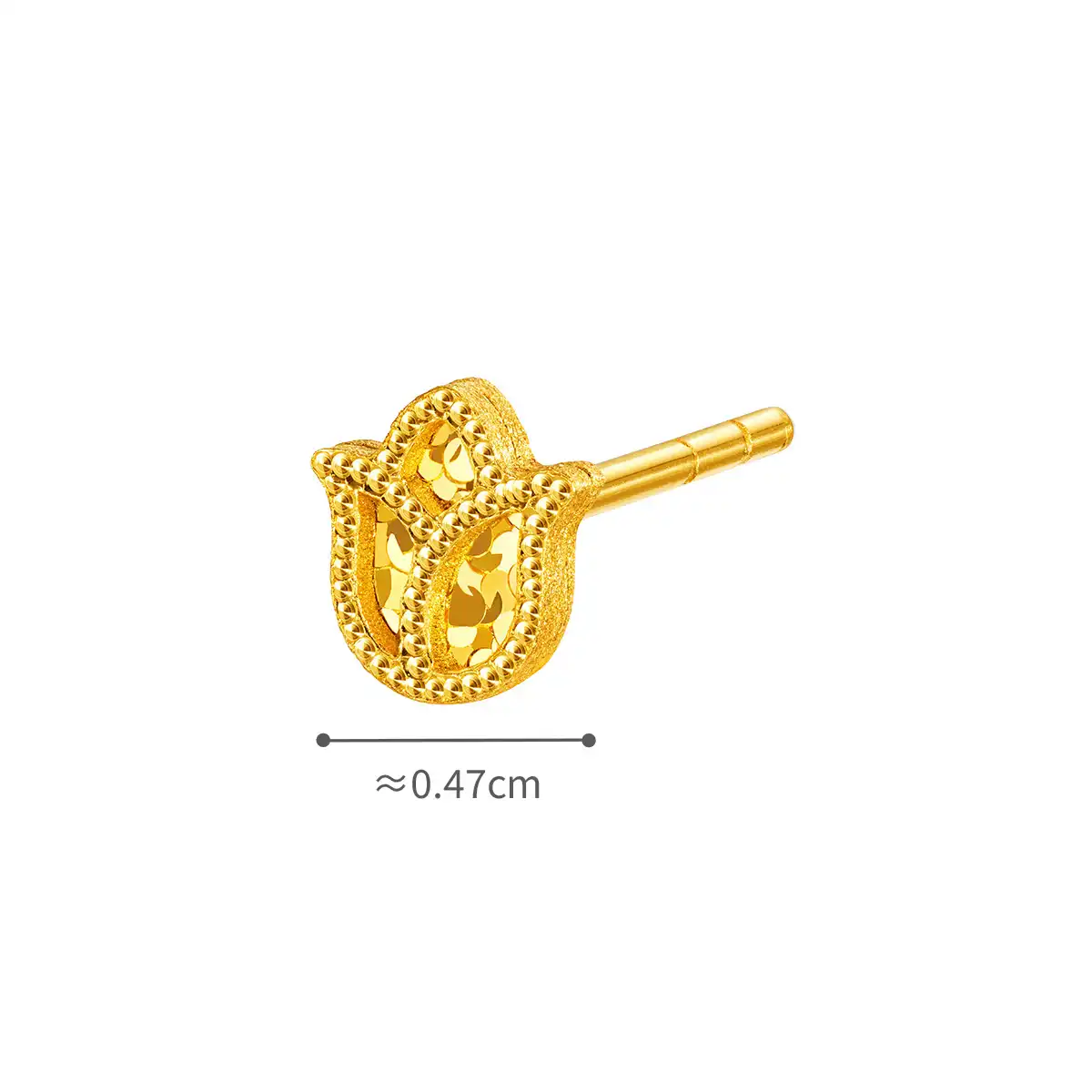 六福珠寶黃金耳環 - "鬱金香"999足金耳環(單隻)