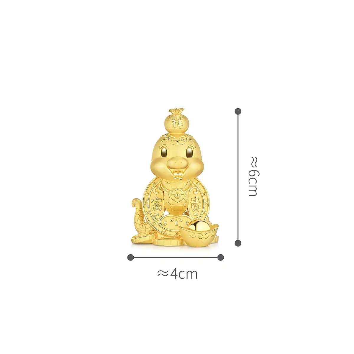 六福珠寶黃金擺件 - "富貴靈蛇"999足金擺件