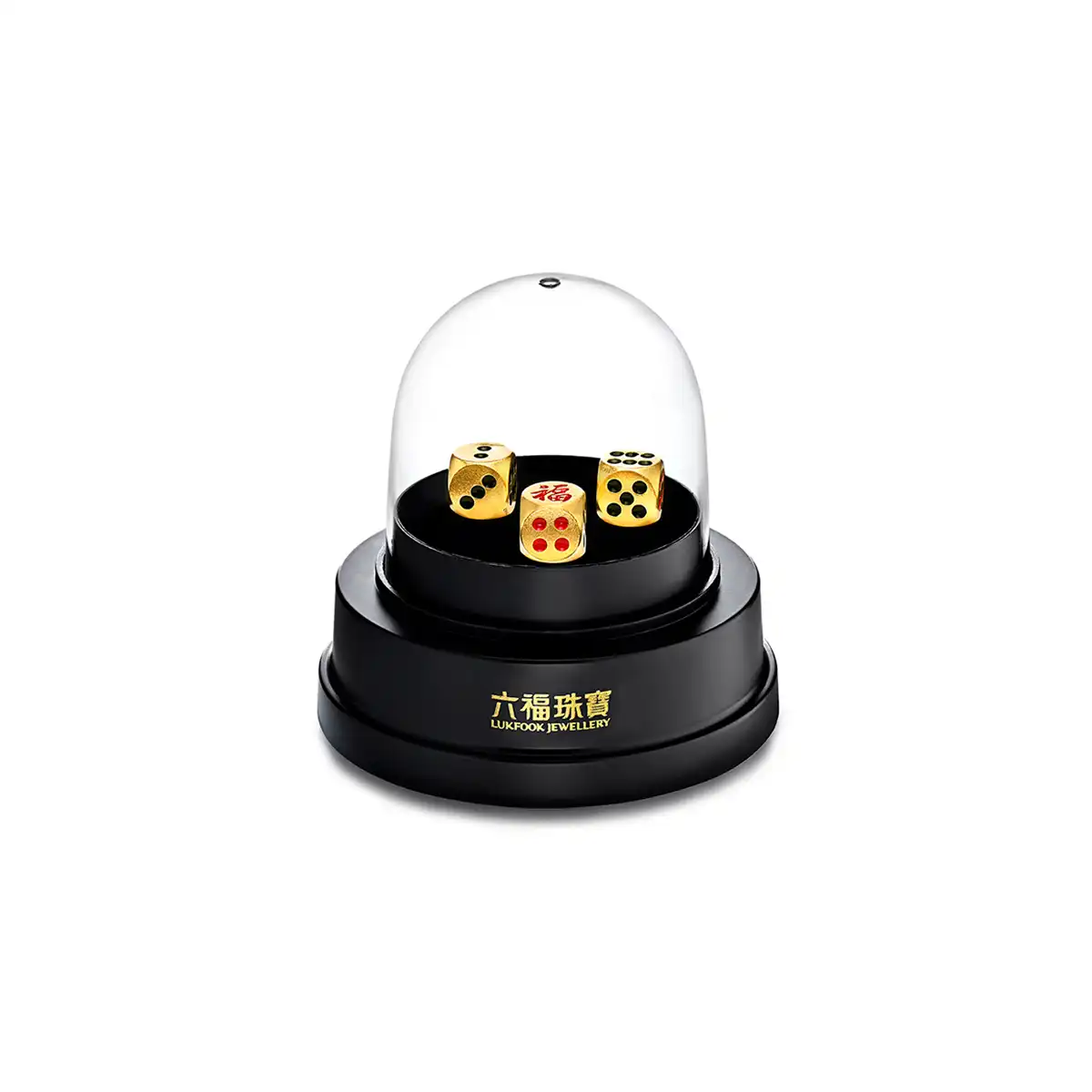 六福珠寶黃金擺件 - “幸運一擲”999足金擺件
