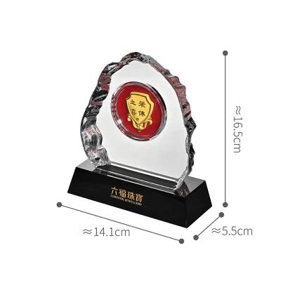六福珠宝黄金摆件 - “荣休之喜”999足金摆件