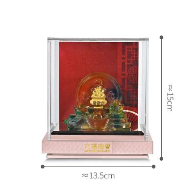 六福珠宝黄金摆件 - “聚财宝盆”999足金摆件