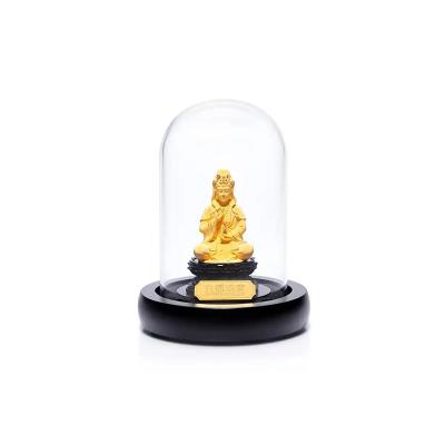 六福珠宝黄金摆件 - “莲花观音”999足金摆件