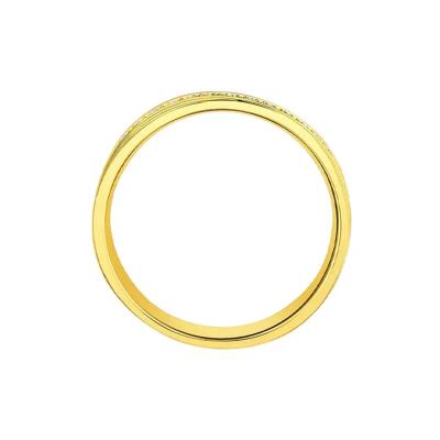 六福珠宝黄金对戒 - "流闪幻影"999足金对戒(女戒)(米字车花切割工艺)