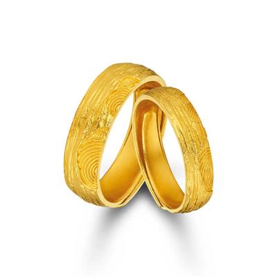 六福珠宝黄金对戒 - "岁月长青"999.9黄金对戒(男戒)