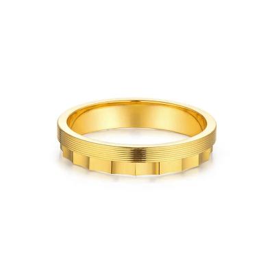六福珠宝黄金对戒 - "真爱光环"990黄金对戒(男戒)