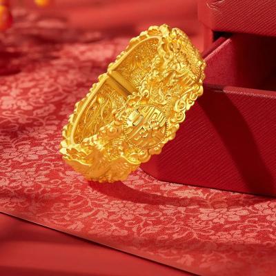 六福珠宝黄金手镯 - “囍事连连”999.9黄金手镯