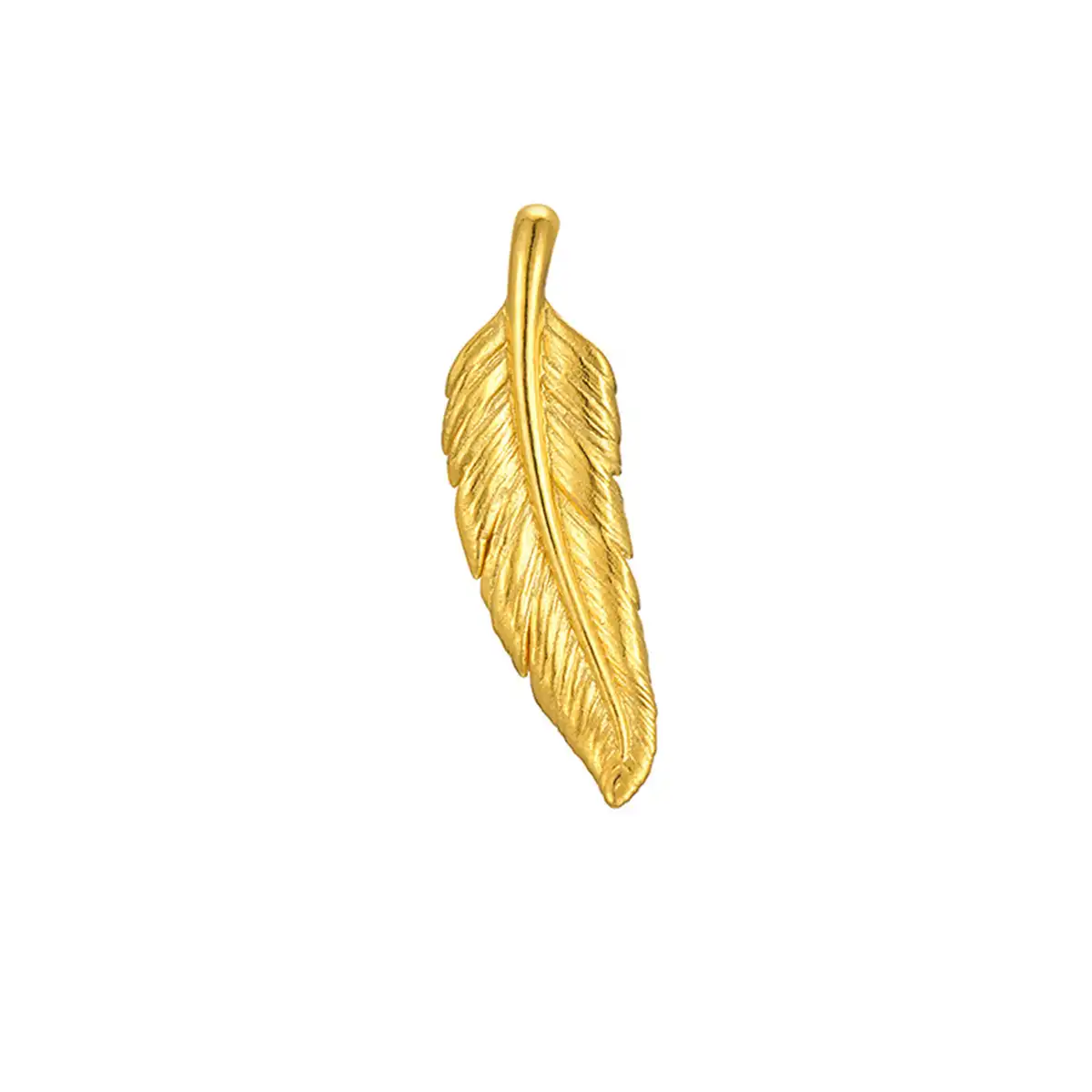 六福珠寶黃金吊墜 - "靈動之羽"999足金羽毛吊墜