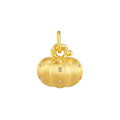 六福珠宝黄金吊坠 - “金瓜”999足金钻石吊坠