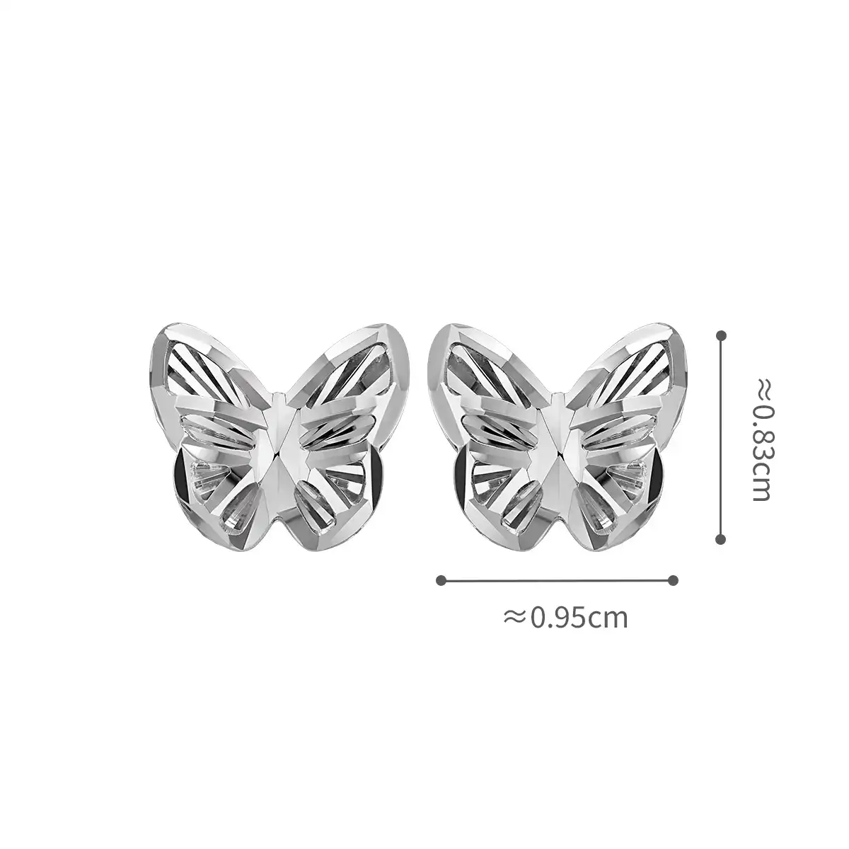 六福珠宝铂金耳环 - “铂漾蝶影”950铂金耳环