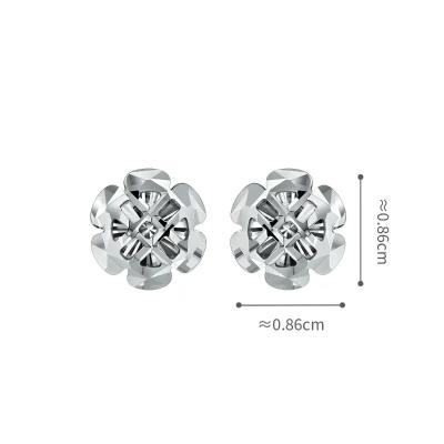 六福珠寶鉑金耳環 - “星棱花影”950鉑金耳環