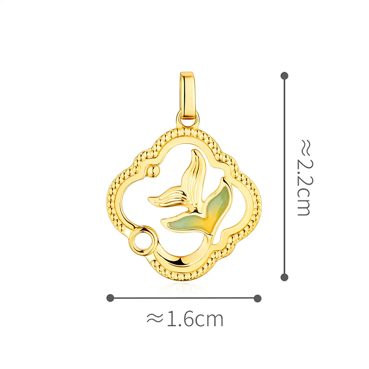 六福珠寶黃金吊墜 - "美人魚"990黃金吊墜