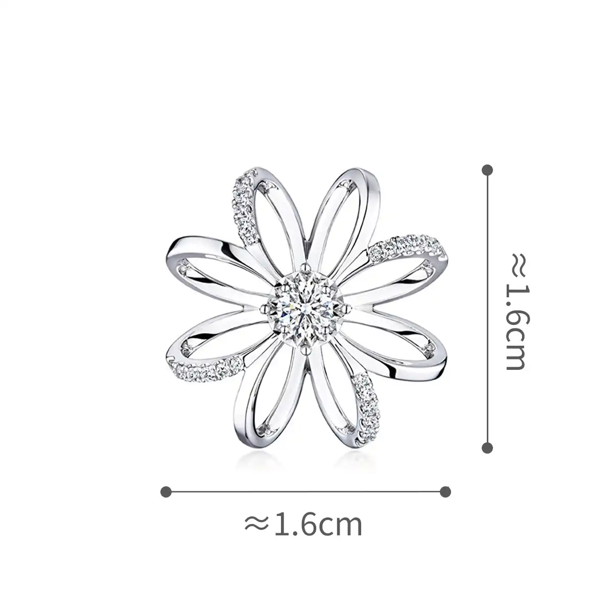 六福珠宝18K金吊坠 - "小雏菊"18K金(白色)钻石吊坠