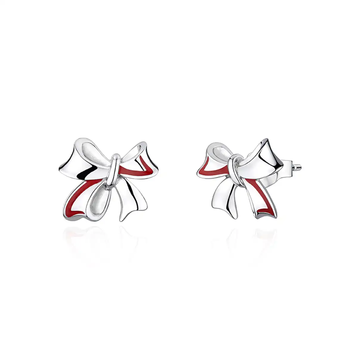 六福珠寶鉑金耳環 - "結•愛"950鉑金琺瑯耳環