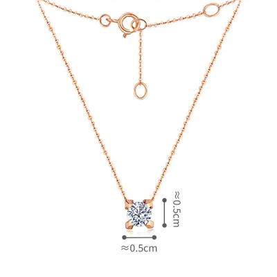 六福珠寶18K金頸鏈 - “Hexicon”18K玫瑰金鑽石頸鏈(基礎工藝)