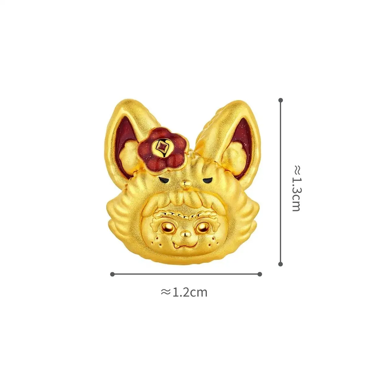 六福珠寶黃金串飾 - “有錢花”999足金鎏彩串飾連手繩