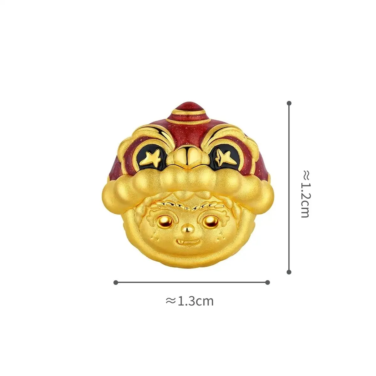 六福珠宝黄金串饰 - “醒狮萌宝”999足金鎏彩串饰连手绳