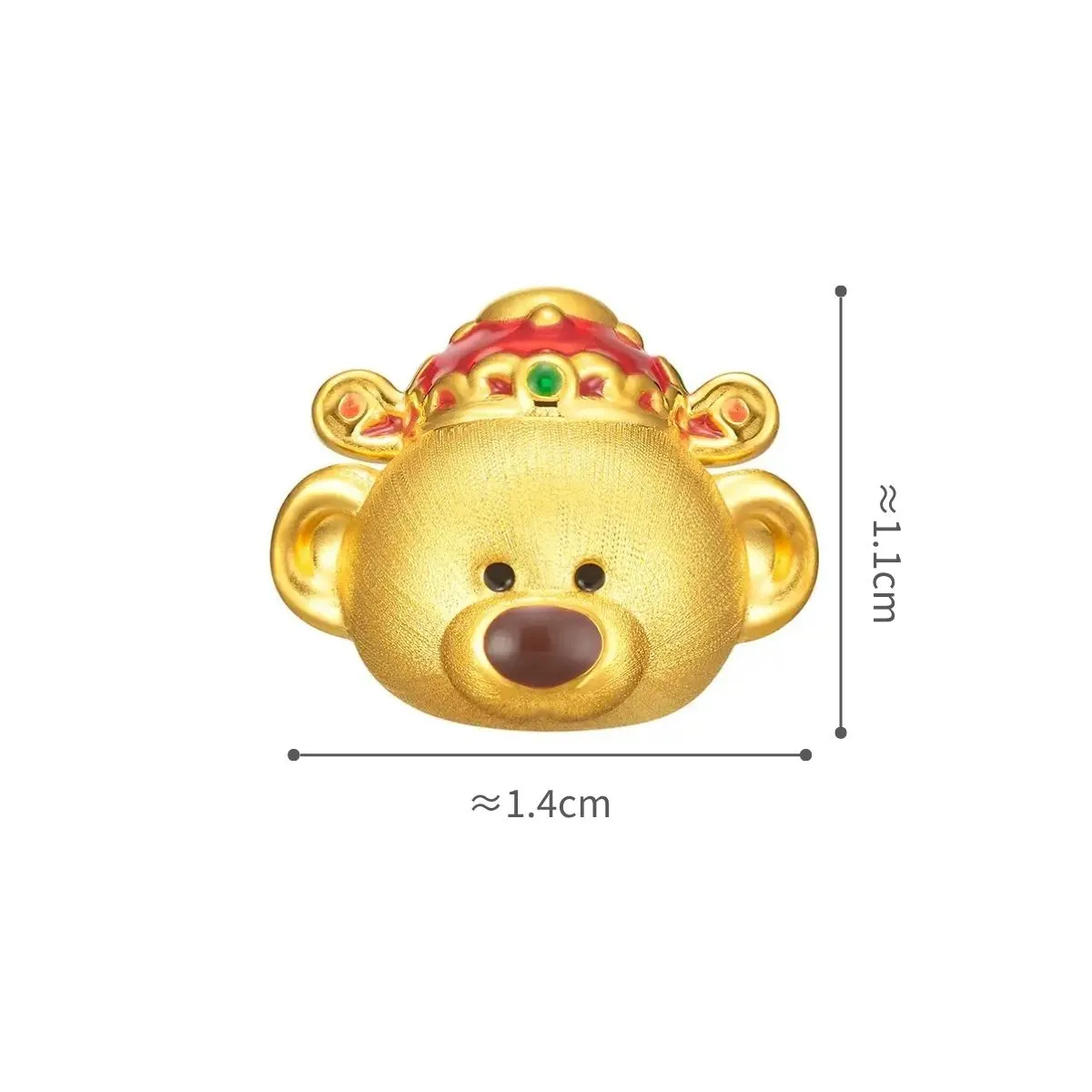 六福珠宝黄金串饰 - “萌熊财神”999足金鎏彩串饰