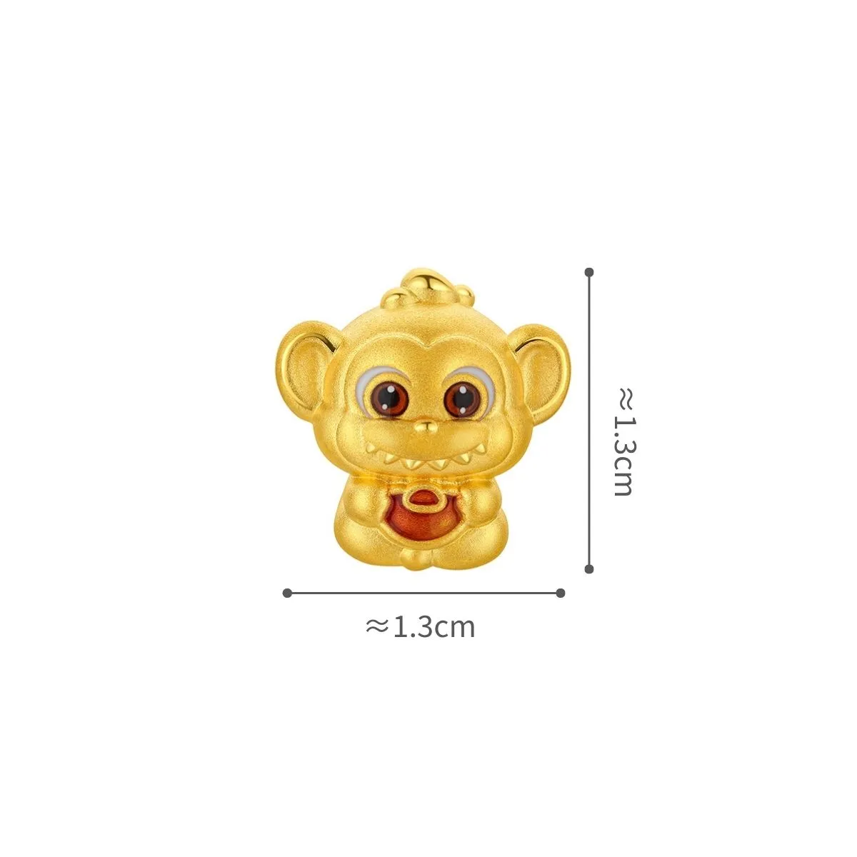 六福珠宝黄金串饰 - "奇趣萌牙-猴"十二生肖999足金串饰连手绳