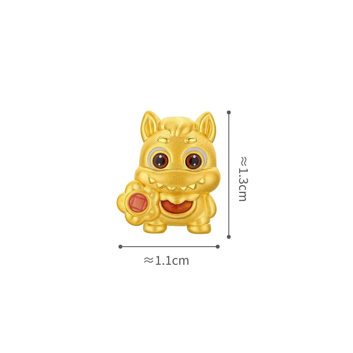 六福珠寶黃金串飾 - "奇趣萌牙-馬"十二生肖999足金串飾連手繩