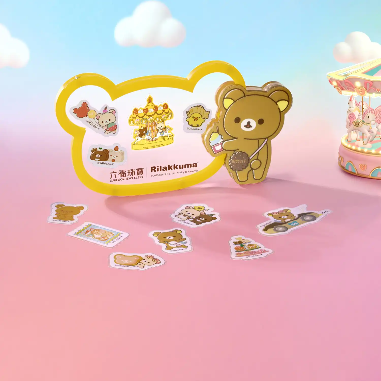六福珠寶黃金工藝品 - "小熊遊樂園"999.9黃金工藝品