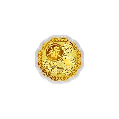 六福珠寶黃金工藝品 - "福祿呈祥"七星伴月999.9黃金工藝品