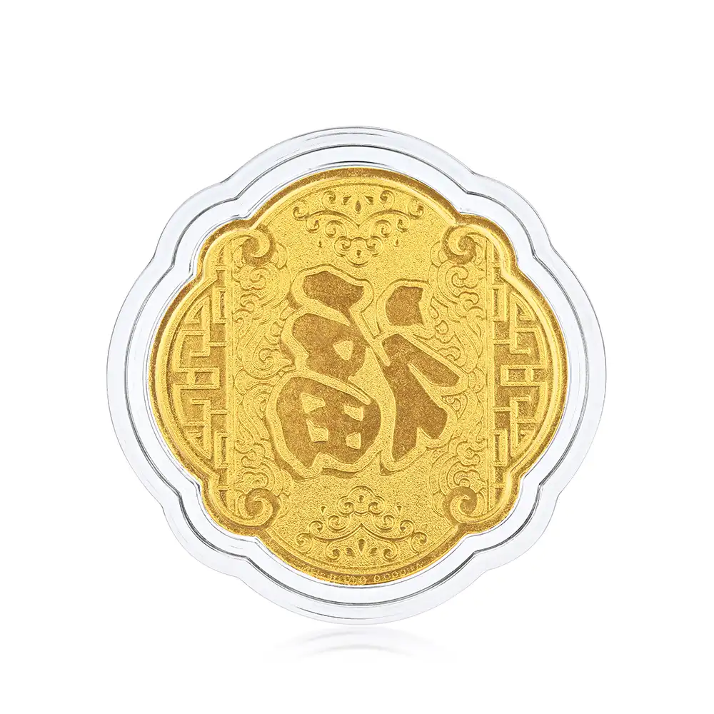 六福珠寶黃金工藝品 - “抱福財神”999.9黃金工藝品