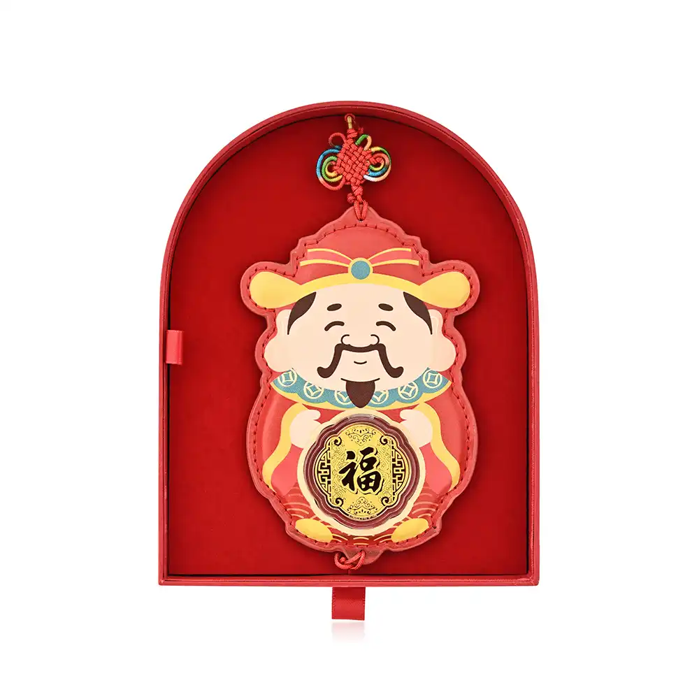 六福珠寶黃金工藝品 - “抱福財神”999.9黃金工藝品