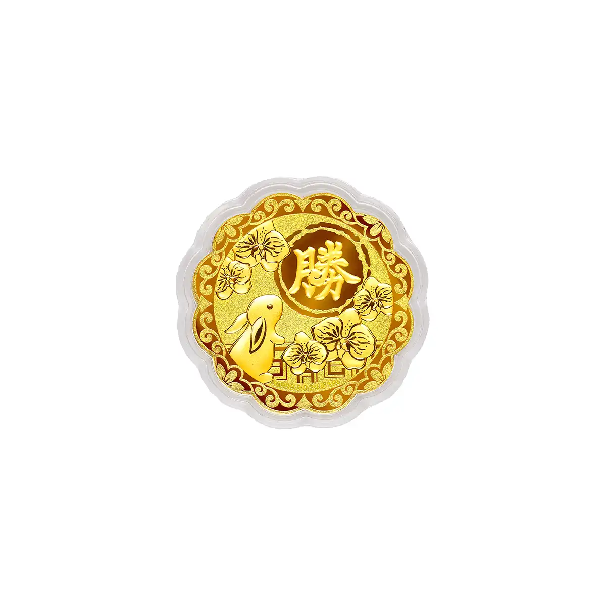 六福珠寶黃金工藝品 - "福至勝來"七星伴月999.9黃金工藝品