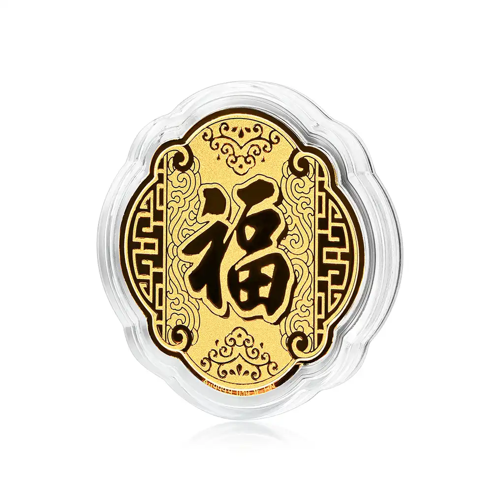 六福珠寶黃金工藝品 - “抱福財神”999.9黃金工藝品