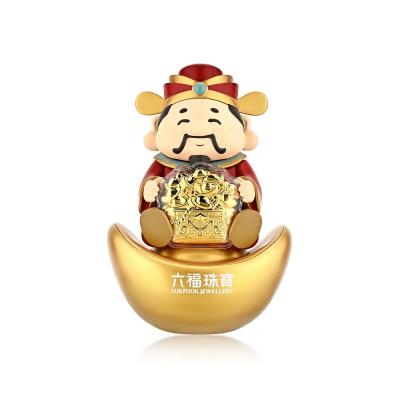 六福珠宝黄金工艺品 - "聚宝财神"999.9黄金工艺品