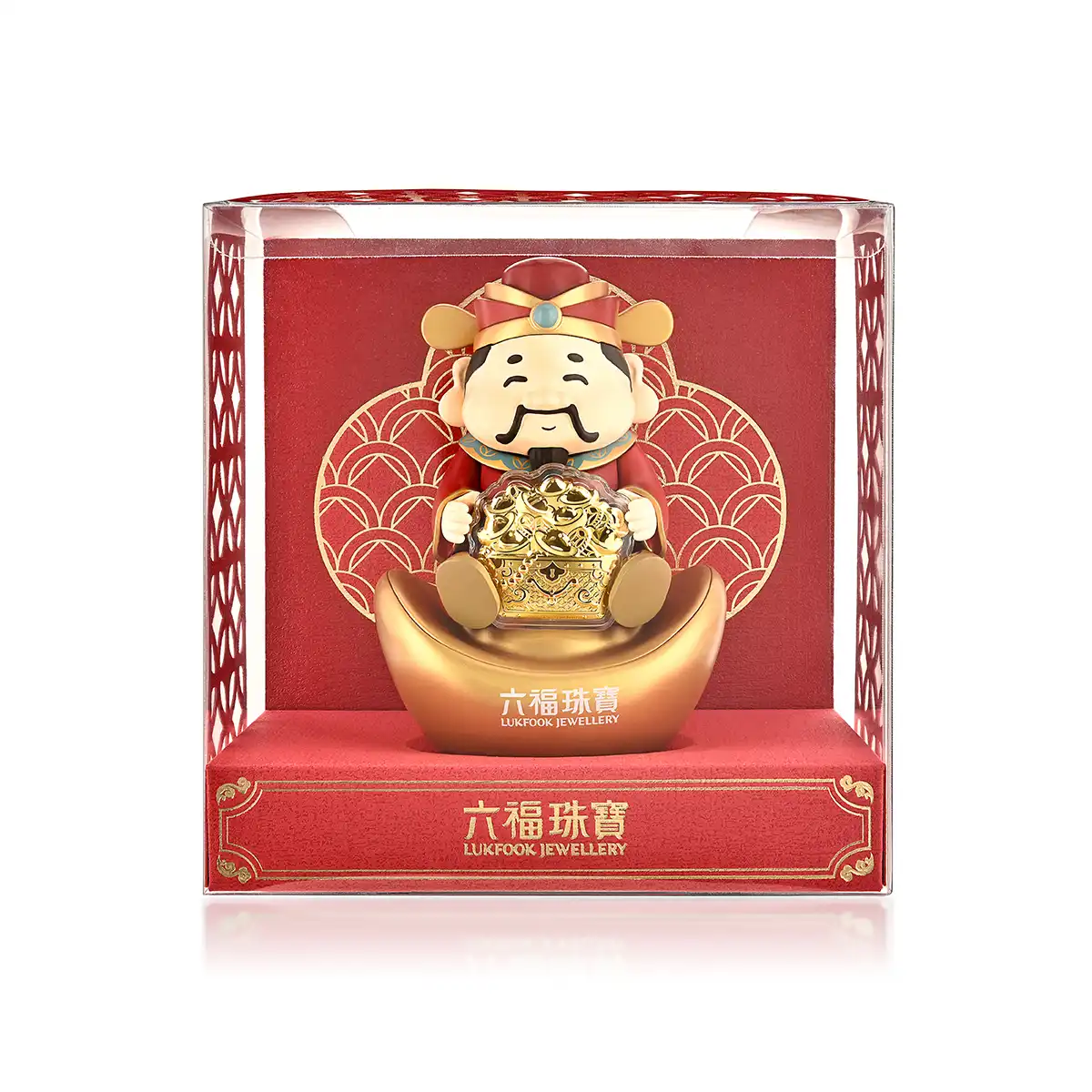 六福珠宝黄金工艺品 - "聚宝财神"999.9黄金工艺品