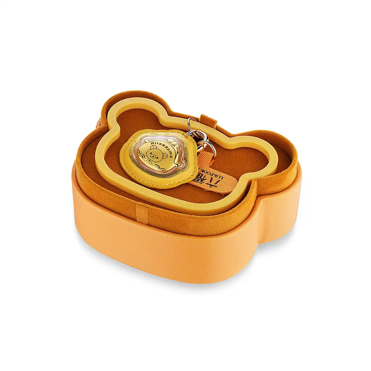 六福珠寶黃金工藝品 - "輕鬆小熊™小錢包"999.9黃金工藝品連皮質手機掛飾