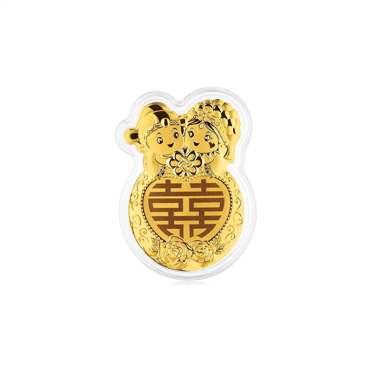六福珠寶黃金工藝品 - "囍結良緣"999.9黃金工藝品