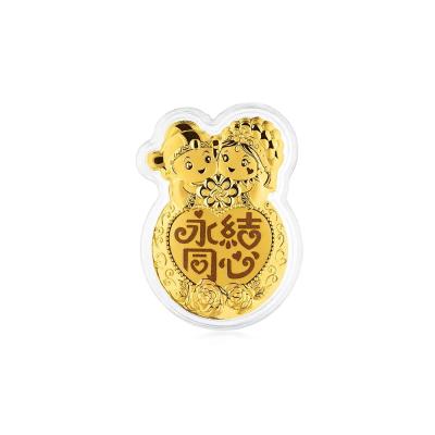 六福珠寶黃金工藝品 - "囍結良緣"999.9黃金工藝品