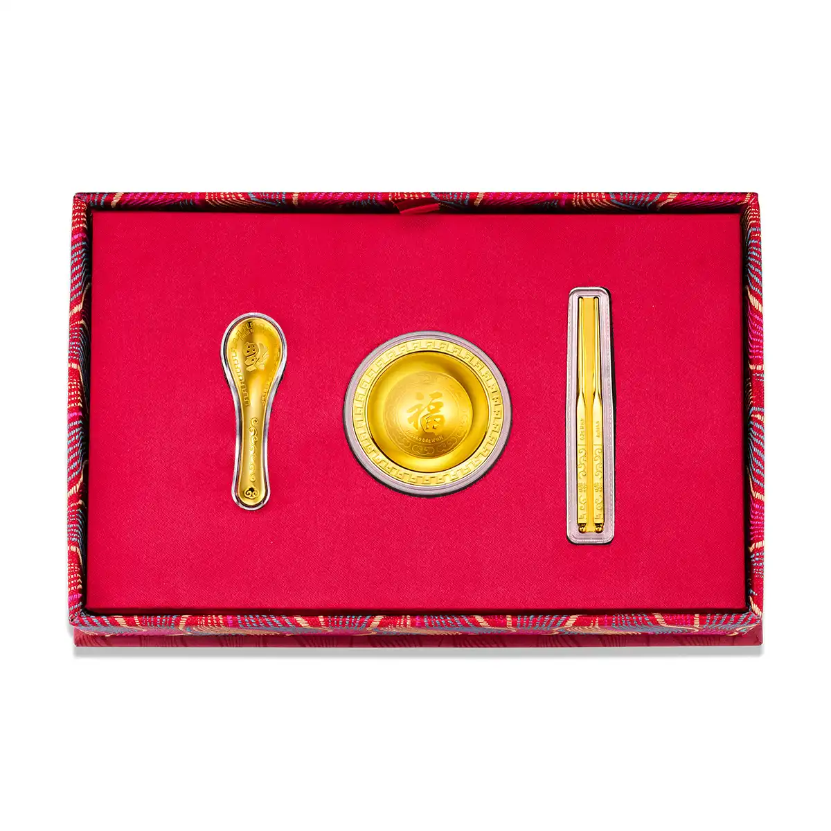 六福珠寶黃金工藝品 - "聚寶金飯碗"999.9黃金工藝品套裝